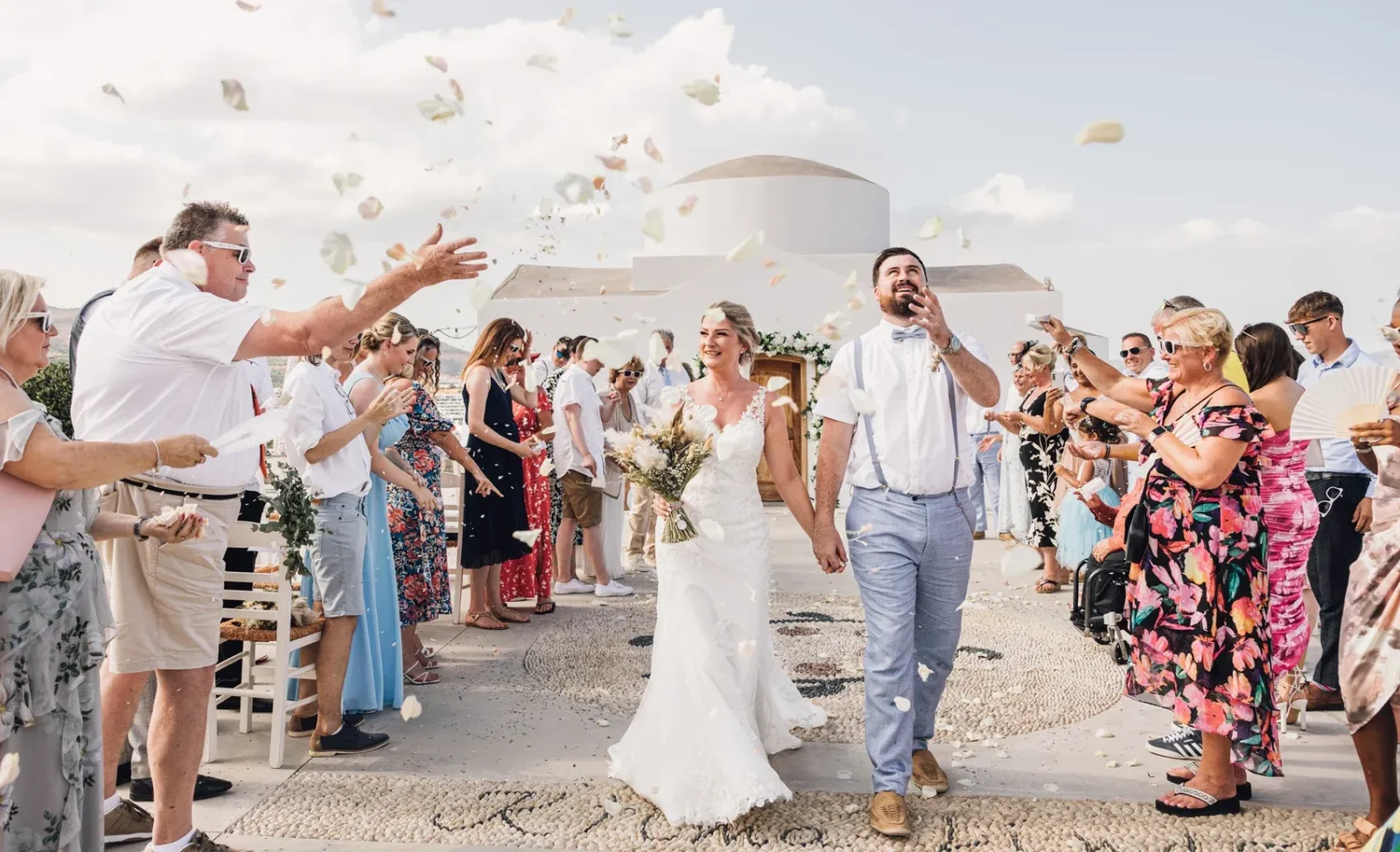 santorini candid wedding