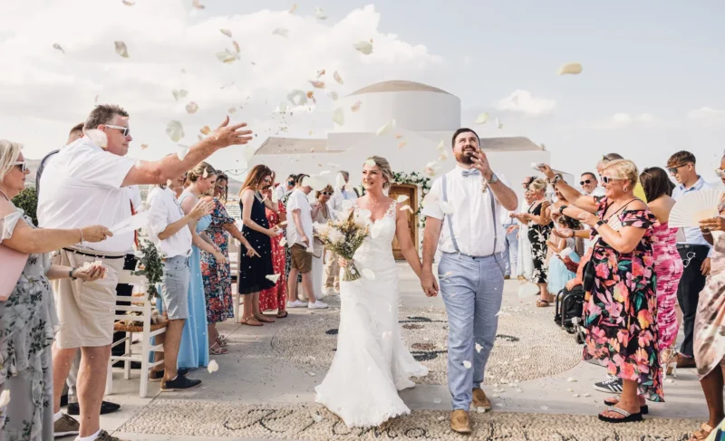 santorini candid wedding