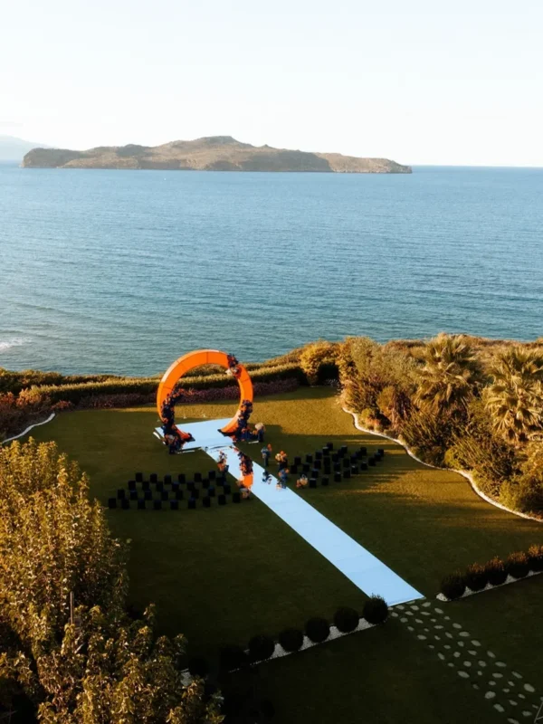 A nice wedding arch in Crete with a sea view setting