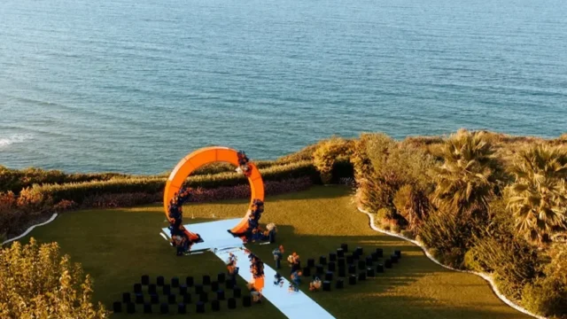 A nice wedding arch in Crete with a sea view setting