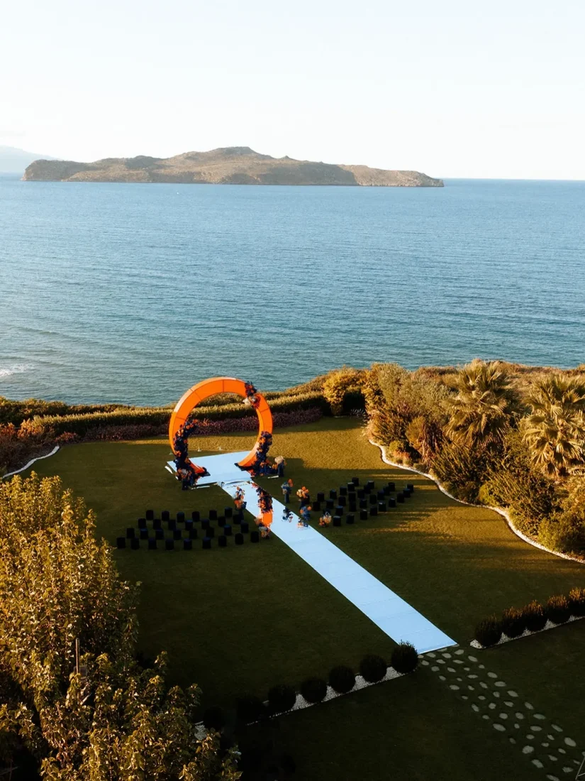 A nice wedding arch in Crete with a sea view setting