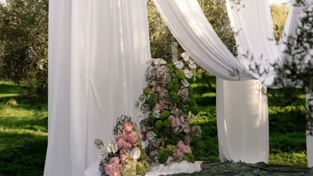 a beautiful wedding decoration for a wedding in crete